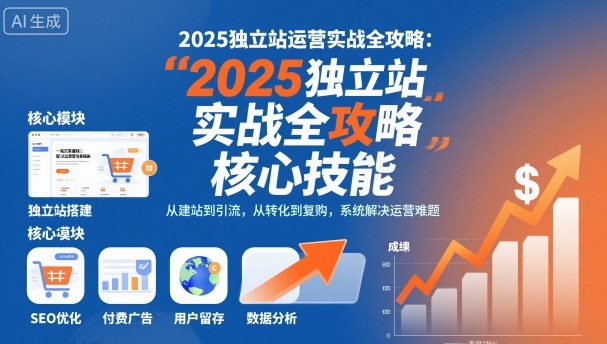 2025独立站运营实战全攻略,一站式掌握独立站运营核心技能-淘金日记
