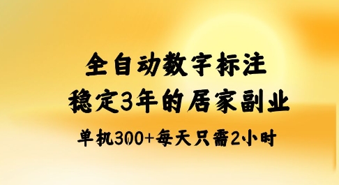 全自动数字标注，稳定3年的蓝海项目，居家也能矩阵开干的副业，单机日入3张+【揭秘】-淘金日记