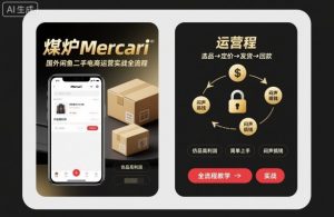 煤炉Mercari国外闲鱼二手电商运营实战全流程,仿品高利润,简单上手,闷声搞钱-淘金日记