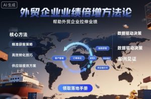 外贸企业业绩倍增方法论，帮助外贸企业拉伸业绩-淘金日记