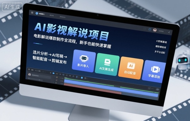 AI影视解说项目,电影解说爆款制作全流程,新手也能快速掌握-淘金日记