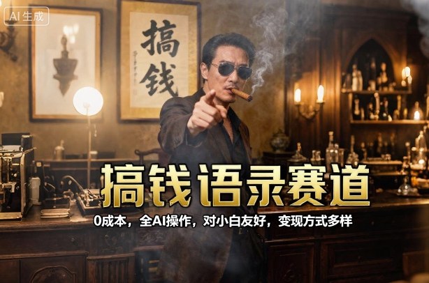 搞钱语录赛道,0成本,全AI操作,对小白友好,变现方式多样-淘金日记