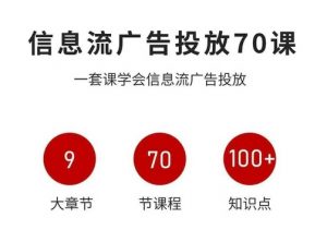 信息流广告投放实战70课,一套课学会信息流广告投放,迄今为止,最系统化教程-淘金日记