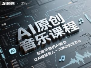 AI原创音乐课程,在家可做的Ai副业,让Ai给所有人一次新的创业机会-淘金日记