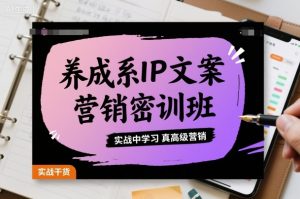 养成系IP文案营销密训班,实战中学习真高级营销-淘金日记