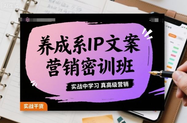 养成系IP文案营销密训班,实战中学习真高级营销-淘金日记