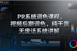 PR系统调色课程,视频后期调色,纯干货无废话系统讲解-淘金日记