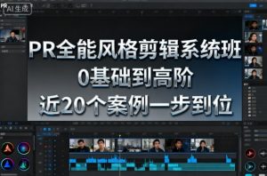 PR全能风格剪辑系统班,0基础到高阶,近20个案例一步到位-淘金日记