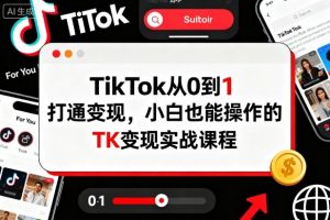 TikTok从0到1打通变现,小白也能操作的TK变现实战课程-淘金日记