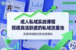 成人私域实战课程,搭建高活跃度的私域流量池,实现持续稳定的业绩增长-淘金日记