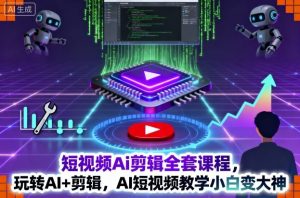 短视频Ai剪辑全套课程,玩转AI+剪辑,AI短视频教学小白变大神-淘金日记