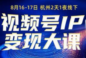 视频号ip变现大课8月16-17日线下课,一次性讲透视频号矩阵、投放、引流、转化的全流程SOP-淘金日记