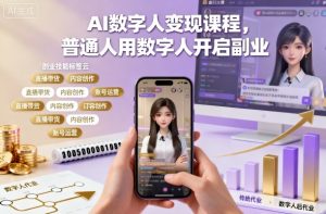 AI数字人变现课程，普通人用数字人开启副业-淘金日记