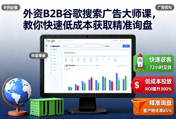 外资B2B谷歌搜索广告大师课，教你快速低成本获取精准询盘-淘金日记