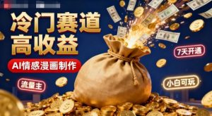 公众号冷门赛道，用AI做情感漫画，7天开通流量主，操作简单，小白可玩-淘金日记