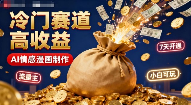 公众号冷门赛道,用AI做情感漫画,7天开通流量主,操作简单,小白可玩-淘金日记