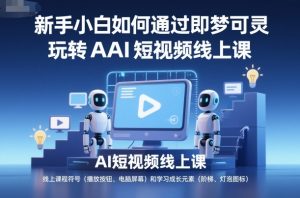 新手小白如何通过即梦可灵玩转AI短视频线上课-淘金日记