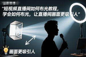短视频直播间如何布光教程,学会如何布光,让直播间画面更吸引人-淘金日记