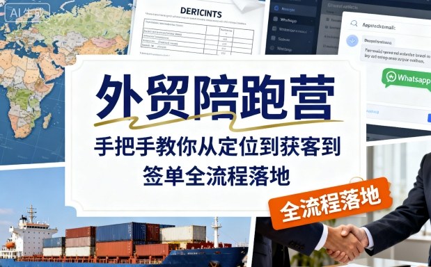 外贸陪跑营,手把手教你从定位到获客到签单全流程落地-淘金日记