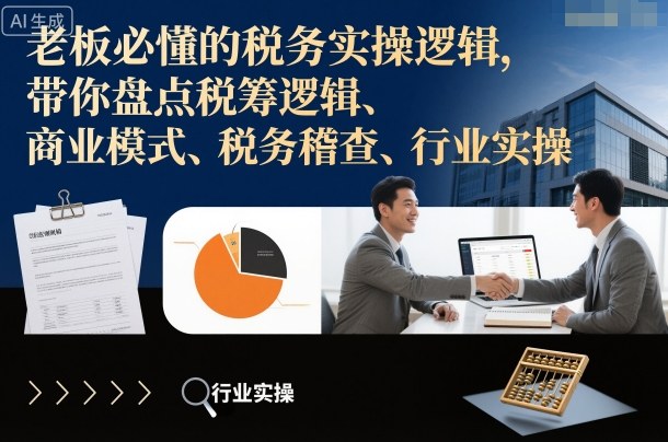 老板必懂的税务实操逻辑,带你盘点税筹逻辑、商业模式、税务稽查、行业实操-淘金日记