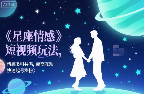 星座情感短视频玩法,情感类引共鸣,超高互动,快速起号涨粉-淘金日记