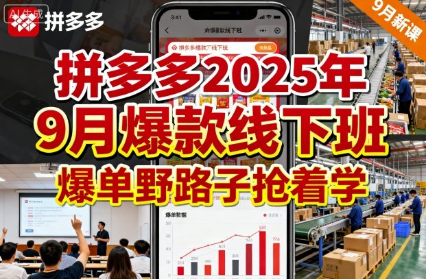 拼多多2025年9月爆款线下班，爆单野路子抢着学-淘金日记