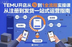 TEMU开店从0到1全流程实操课,从注册到发货一站式运营指南-淘金日记
