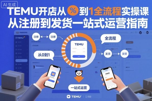 TEMU开店从0到1全流程实操课,从注册到发货一站式运营指南-淘金日记