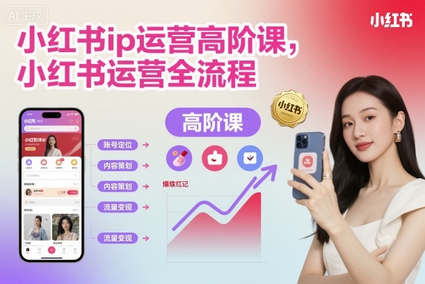 小红书ip运营高阶课，小红书运营全流程-淘金日记