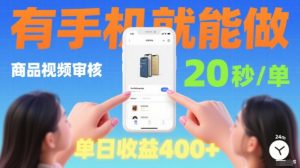 20秒做一单！商品视频审核项目，有手机就可以做，随时随地不限地方不限时间，单日收益4张【揭秘】-淘金日记