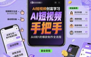 AI短视频创富学习，手把手教会你制作AI短视频-淘金日记