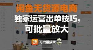 闲鱼无货源电商,独家运营出单技巧,可批量放大-淘金日记