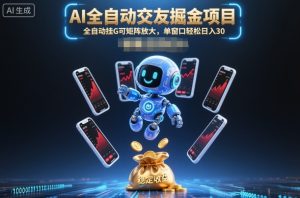 AI全自动交友掘金项目，全自动挂G可矩阵放大，单窗口轻松日入30+【揭秘】-淘金日记