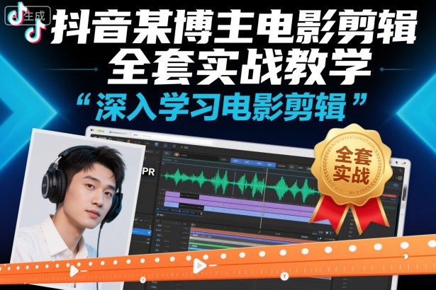 抖音某博主电影剪辑全套实战教学,深入学习电影剪辑-淘金日记