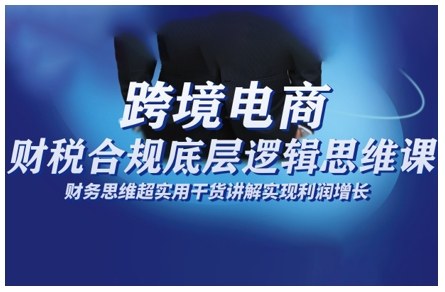 跨境电商财稅合规底层逻辑思维课,财务思维超实用于货讲解实现利润增长-淘金日记