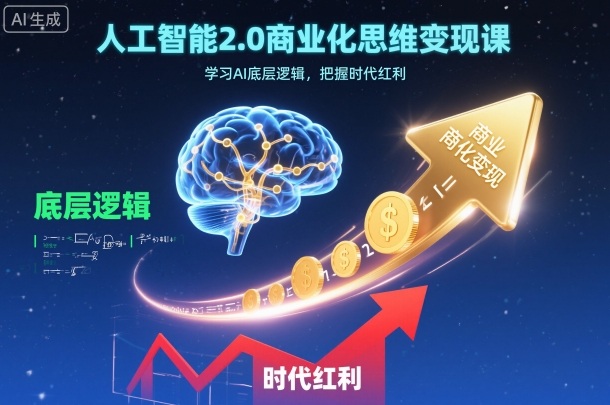 人工智能2.0商业化思维变现课,学习AI底层逻辑,把握时代红利-淘金日记