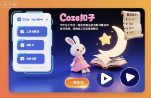 Coze扣子工作流一键生成童话皮克斯风格立体书视频，保姆级工作流搭建教程-淘金日记