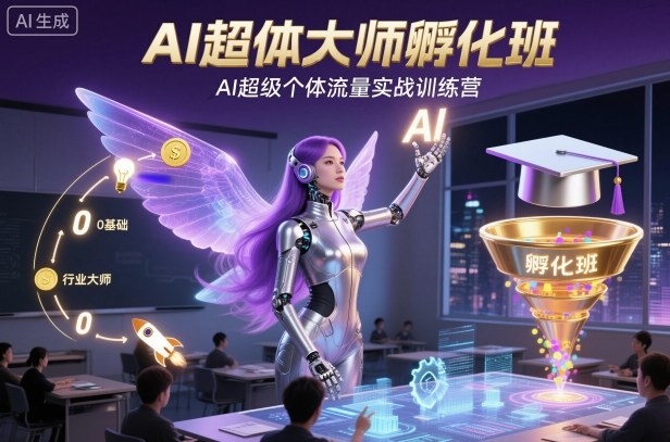 AI超体大师孵化班，AI超级个体流量实战训练营-淘金日记
