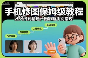 手机修图保姆级教程，从入门到精通，摄影新手别错过-淘金日记