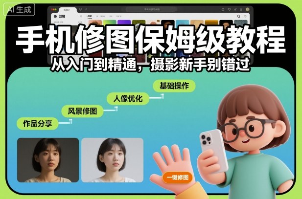 手机修图保姆级教程,从入门到精通,摄影新手别错过-淘金日记