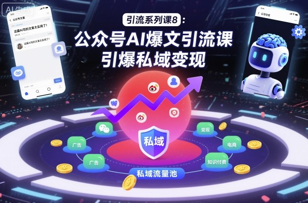 引流系列课8:公众号AI爆文引流课,引爆私域变现-淘金日记