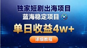 全网独家短剧出海掘金,蓝海红利,单日最高收益5w+,别卷国内了【揭秘】-淘金日记