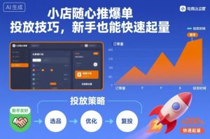 小店随心推爆单投放技巧,新手也能快速起量-淘金日记