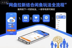网盘拉新结合闲鱼玩法全流程，能传给下一代的玩法，一部手机即可搞定（附入口渠道以及实操教程）-淘金日记