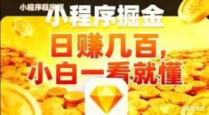 微信小程序掘金项目,日入几张,项目简单,小白一看就懂,5分钟就能学会上手操作【揭秘】-淘金日记
