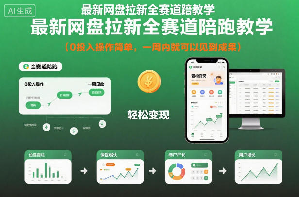 最新网盘拉新全赛道陪跑教学,0投入操作简单,一周内就可以见到成果-淘金日记