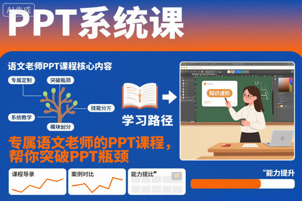 PPT系统课,专属语文老师的PPT课程,帮你突破PPT瓶颈-淘金日记