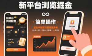 新平台浏览掘金,动动手指截张图就能挣米,2分钟一单,不限时不限量,一天5张【揭秘】-淘金日记