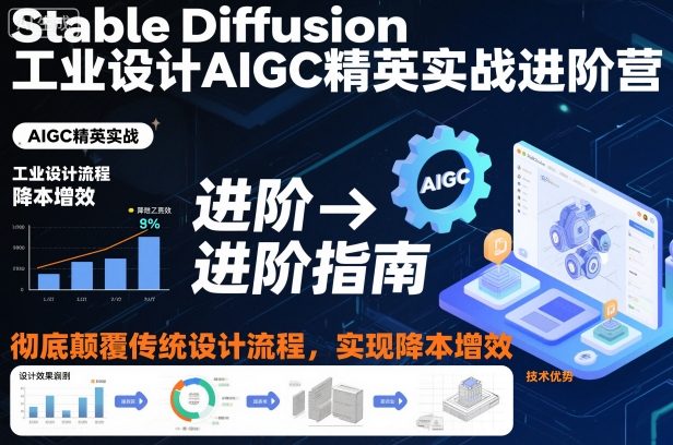 Stable Diffusion工业设计AIGC精英实战进阶营，彻底颠覆传统设计流程，实现降本增效-淘金日记