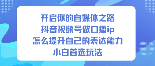 开启你的自媒体之路,抖音视频号做口播ip,怎么提升自己的表达能力,小白首选玩法-淘金日记